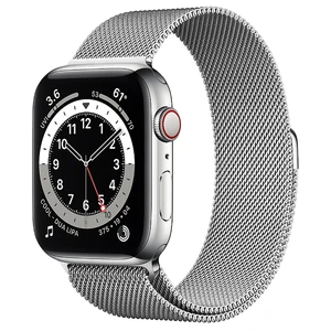 Смарт-часы Apple Watch Series 6 GPS + Cellular, 44mm Silver Stainless Steel Case with Silver Milanese Loop (M07M3 | M09E3)