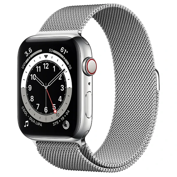 Смарт-часы Apple Watch Series 6 GPS + Cellular, 44mm Silver Stainless Steel Case with Silver Milanese Loop (M07M3 | M09E3)