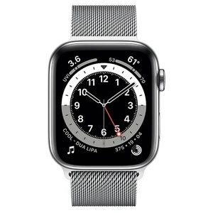 Смарт-годинник Apple Watch Series 6 GPS + Cellular, 44mm Silver Stainless Steel Case with Silver Milanese Loop (M07M3 | M09E3) - Фото 2