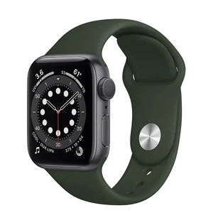 Смарт-часы Apple Watch Series 6 GPS, 40mm Space Gray Aluminum Case with Cyprus Green Sport Band (MG1A3) MG1A3 - Фото 1