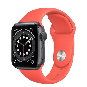 Смарт-часы Apple Watch Series 6 GPS, 40mm Space Gray Aluminum Case with Pink Citrus Sport Band (MG1A3) MG1A3 - Фото 1