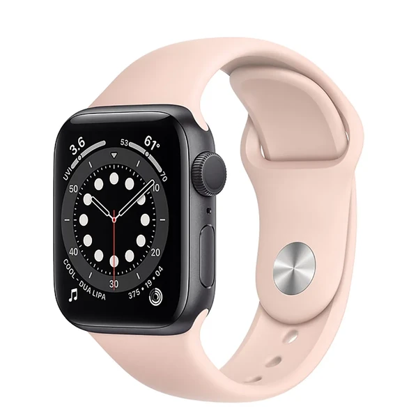 Смарт-часы Apple Watch Series 6 GPS, 40mm Space Gray Aluminum Case with Pink Sand Sport Band (MG1A3)