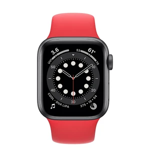 Смарт-часы Apple Watch Series 6 GPS, 40mm Space Gray Aluminum Case with Red Sport Band (MG1A3) - Фото 2