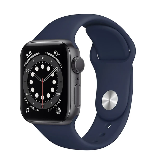 Смарт-часы Apple Watch Series 6 GPS, 40mm Space Gray Aluminum Case with Deep Navy Sport Band (MG1A3)