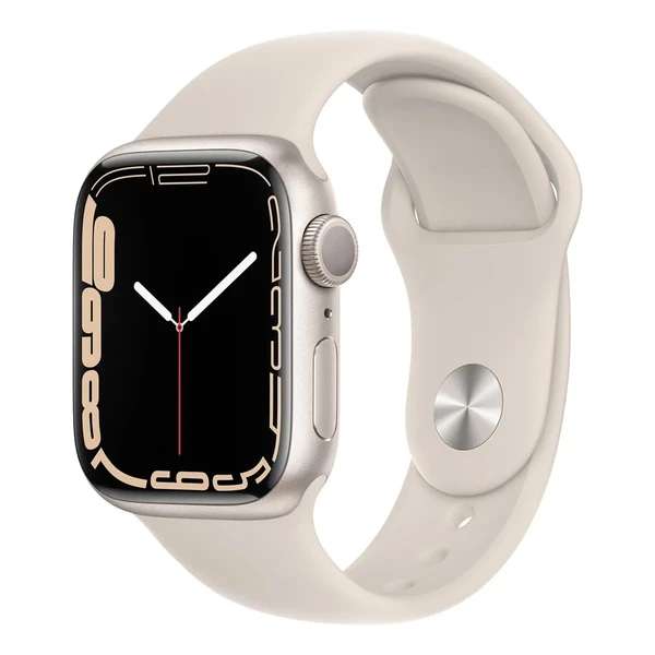 Смарт-годинник Apple Watch Series 7 GPS, 41mm Starlight Aluminum Case with Starlight Sport Band (MKMY3)