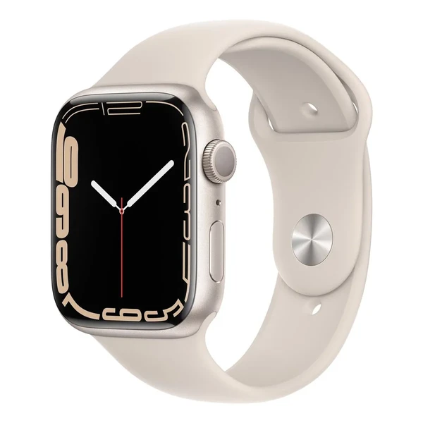 Смарт-годинник Apple Watch Series 7 GPS, 45mm Starlight Aluminum Case with Starlight Sport Band (MKN63)