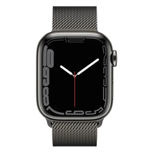 Смарт-часы Apple Watch Series 7 GPS + Cellural, 45mm Graphite Stainless Steel Case with Graphite Milanese Loop (MKJJ3) - Фото 2