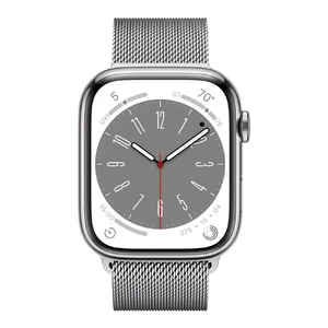 Смарт-годинник Apple Watch Series 8 GPS+Cellular, 41mm Silver Stainless Steel Case with Silver Milanese Loop (MNJ83) - Фото 2
