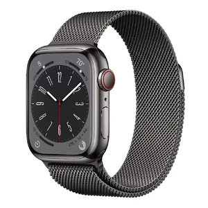 Смарт-годинник Apple Watch Series 8 GPS+Cellural, 41mm Graphite Stainless Steel Case with Graphite Milanese Loop (MNJ83)