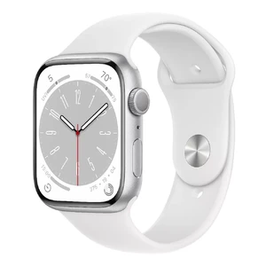 Смарт-годинник Apple Watch Series 8 GPS+Cellular, 45mm Silver Aluminum Case with White Sport Band (MP4J3) MP4J3 - Фото 1