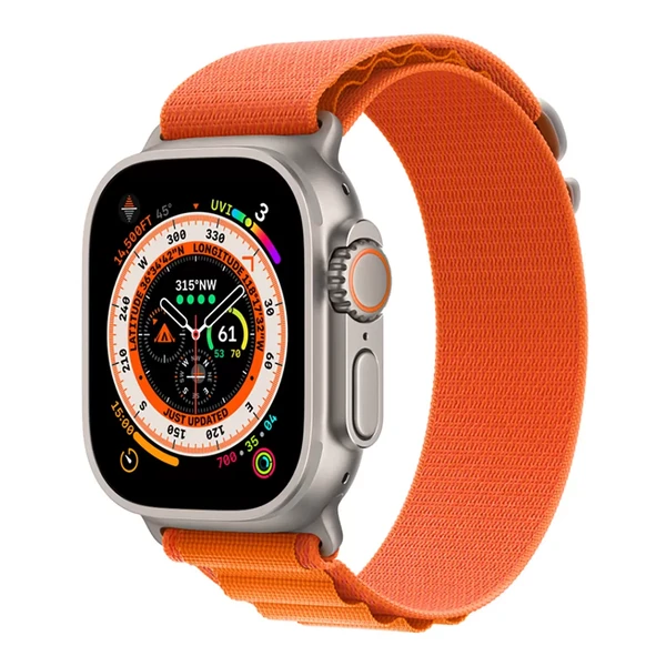 Смарт-годинник Apple Watch Ultra 49mm Titanium Case with Orange Alpine Loop L (MQFM3)