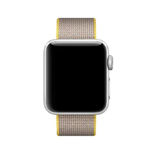 Ремінець Apple 41mm | 40mm | 38mm Yellow | Light Gray Woven Nylon (MNK72) для Apple Watch - Фото 2