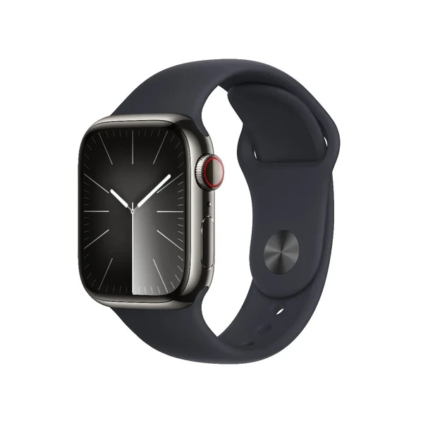Смарт-годинник Apple Watch Series 9 GPS + Cellular 41mm Graphite Stainless Steel Case з Midnight Sport Band (MRJ83)