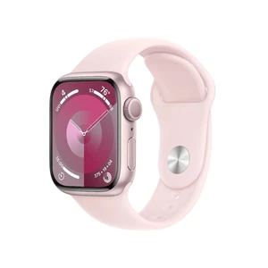 Смарт-часы Apple Watch Series 9 GPS, 41mm Pink Aluminum Case with Light Pink Sport Band - M/L (MR943) MR943 - Фото 1