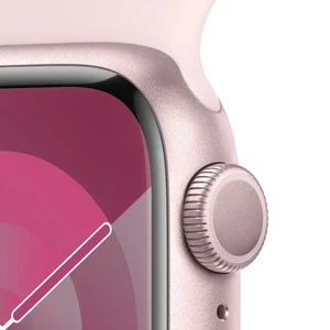 Смарт-часы Apple Watch Series 9 GPS, 41mm Pink Aluminum Case with Light Pink Sport Band - M/L (MR943) - Фото 3
