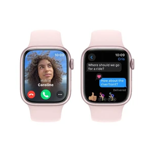 Смарт-часы Apple Watch Series 9 GPS, 41mm Pink Aluminum Case with Light Pink Sport Band - M/L (MR943) - Фото 4