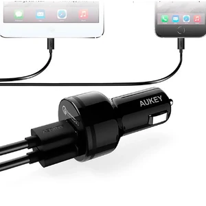 Автомобильное зарядное устройство Aukey CC-T7 Black - Фото 4