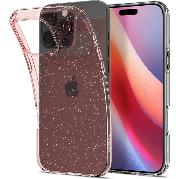 Розовый блестящий чехол Spigen Liquid Crystal для iPhone 16 Pro в Запорожье