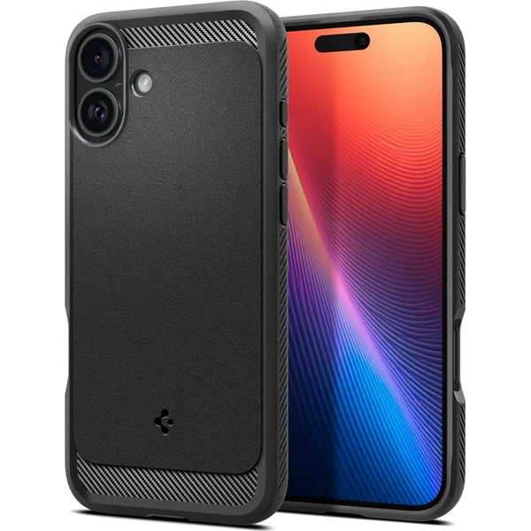 Чорний чохол MagSafe Spigen Rugged Armor для iPhone 16 Plus