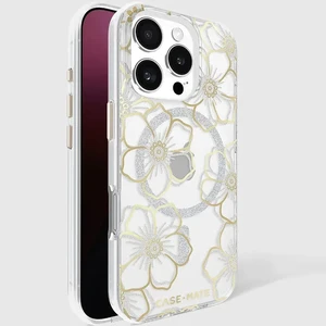 Прозорий чохол зі срібно-золотими елементами Case-Mate Floral Gems Mag для iPhone 16 Pro - Фото 13