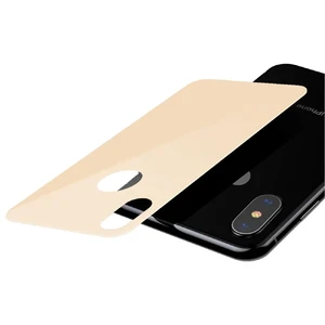 Защитное стекло на заднюю панель Baseus 0.3mm Full Tempered Glass Gold для iPhone X | XS - Фото 3