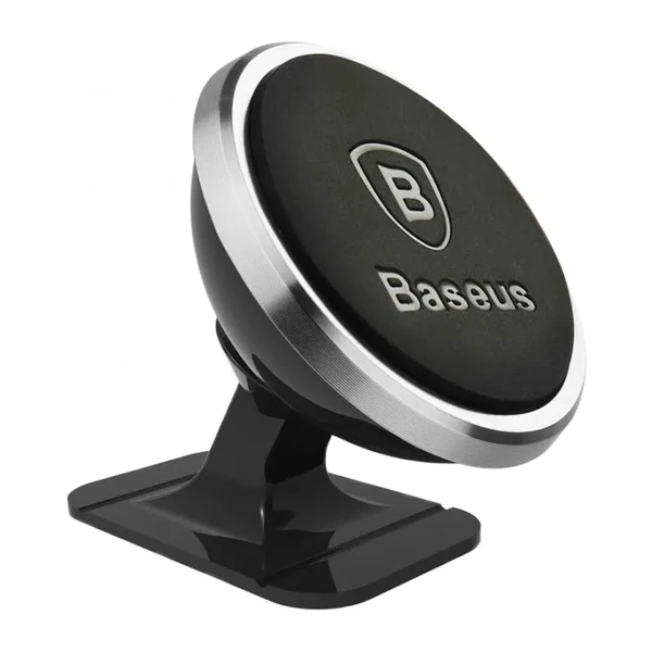 Магнітний автодержатель Baseus 360 Rotation Silver для смартфонів