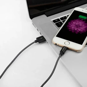 Нейлоновий кабель Baseus Simple Version Antila Series MFI Lightning to USB Black 1m - Фото 4