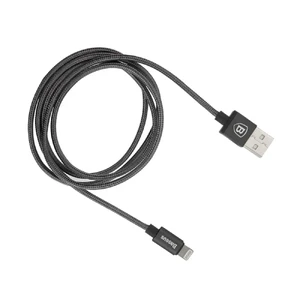Нейлоновий кабель Baseus Simple Version Antila Series MFI Lightning to USB Black 1m CAETRTC-MF01 - Фото 1