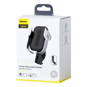 Велодержатель Baseus Armor Motorcycle Holder Silver для iPhone | телефона - Фото 3