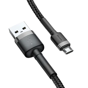 Нейлоновый кабель Baseus Cafule Cable USB to Micro-USB 1m Grey | Black - Фото 4