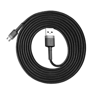 Нейлоновый кабель Baseus Cafule Cable USB to Micro-USB 1m Grey | Black - Фото 2