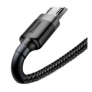 Нейлоновый кабель Baseus Cafule Cable USB to Micro-USB 1m Grey | Black - Фото 5
