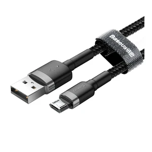 Нейлоновый кабель Baseus Cafule Cable USB to Micro-USB 1m Grey | Black - Фото 3