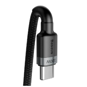 Нейлоновий кабель Baseus Cafule Flash Charging Type-C to Type-C 2m 100W Gray | Black - Фото 3