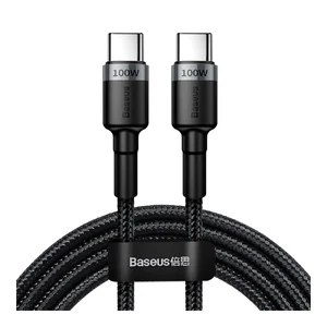 Нейлоновий кабель Baseus Cafule Flash Charging Type-C to Type-C 2m 100W Gray | Black CATKLF-ALG1 - Фото 1