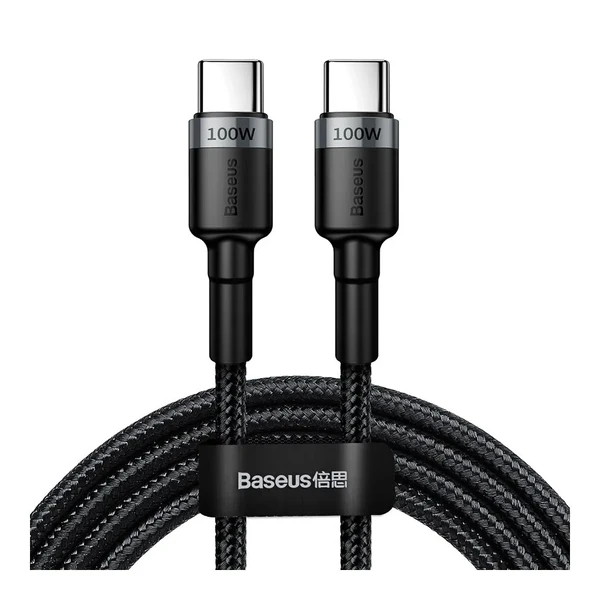 Нейлоновий кабель Baseus Cafule Flash Charging Type-C to Type-C 2m 100W Gray | Black у Дніпрі