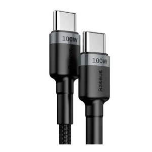 Нейлоновий кабель Baseus Cafule Flash Charging Type-C to Type-C 2m 100W Gray | Black - Фото 2