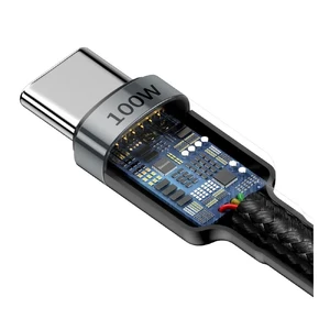 Нейлоновий кабель Baseus Cafule Flash Charging Type-C to Type-C 2m 100W Gray | Black - Фото 4