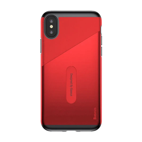 Чохол-накладка Baseus Card Pocket Red для iPhone X | XS