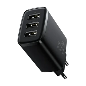 Мережевий зарядний пристрій Baseus Compact Charger 3xUSB-A 17W Black - Фото 4