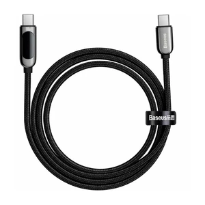 Нейлоновый кабель с дисплеем Baseus Data Cable PD USB-C to USB-C 100W (1m) - Фото 2