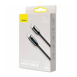 Нейлоновый кабель с дисплеем Baseus Data Cable PD USB-C to USB-C 100W (1m) - Фото 5