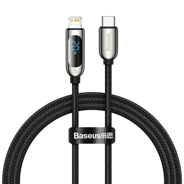 Нейлоновий кабель з дисплеєм Baseus Display Fast Charging Type-C to Lightning 20W (1m)