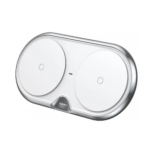 Беспроводная зарядка Baseus Dual Plastic Style White 10W - Фото 2