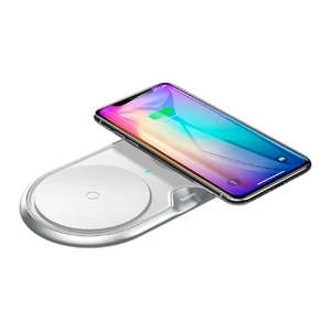 Беспроводная зарядка Baseus Dual Plastic Style White 10W - Фото 4