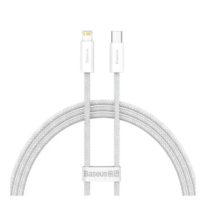Нейлоновый кабель Baseus Type-C to Lightning для быстрой зарядки iPhone 20W (1m) White