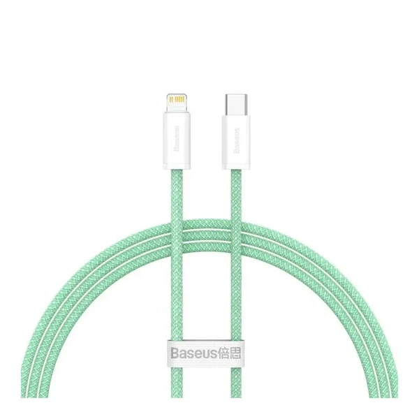 Нейлоновий кабель Baseus Type-C to Lightning для швидкої зарядки iPhone 20W (1m) Green