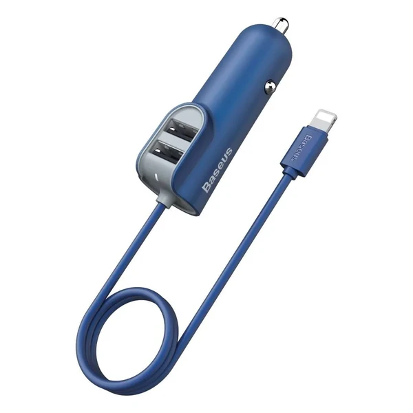Автозарядка Baseus Energy Station with Line Blue з Lightning кабелем