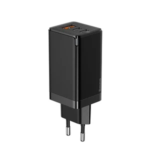 Быстрое сетевое зарядное устройство Baseus GaN2 Pro Quick Charger 2 Type-C+USB-A Black 65W - Фото 3