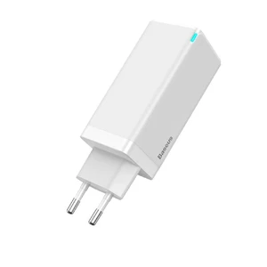 Быстрое зарядное устройство Baseus GaN Charger 65W Fast Charger для iPhone  | MacBook (White)  - Фото 1
